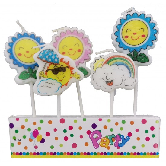 Lumanari tort, soare, ClauM, 5 buc