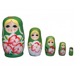 Set de 5 papusi Matrioska, verde