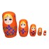 Set de 5 papusi Matrioska, portocaliu