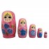 Set de 5 papusi Matrioska, roz