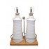 Set 2 oliviere din ceramica pentru ulei si otet pe suport de bambus, ClauM