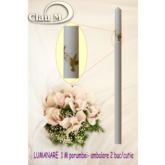 lumanare nunta 1 m porumbei